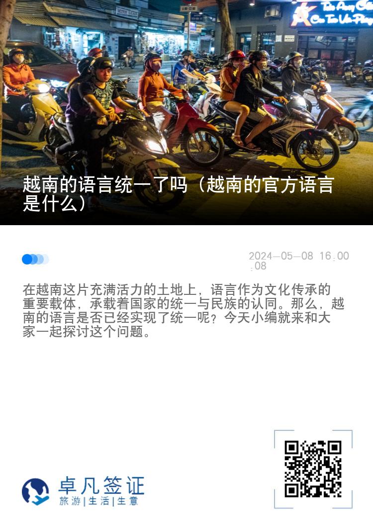 越南的语言统一了吗（越南的官方语言是什么）