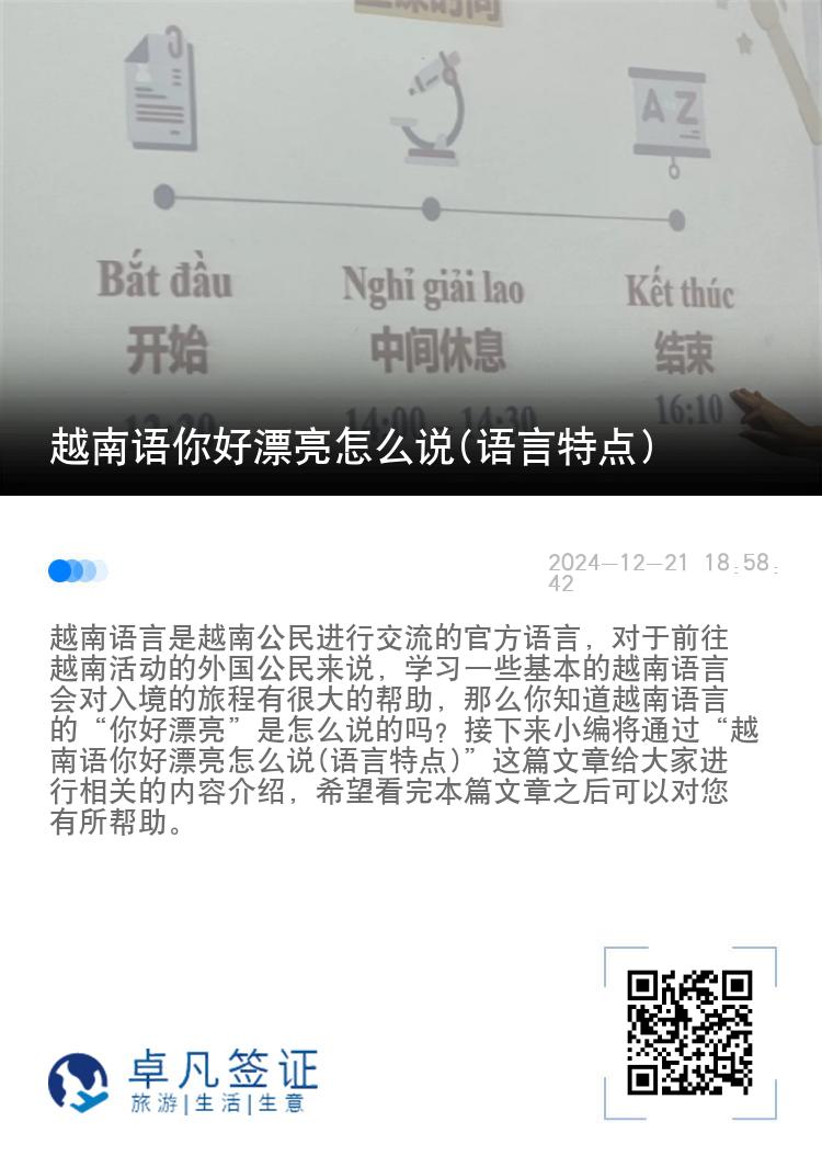 越南语你好漂亮怎么说(语言特点)
